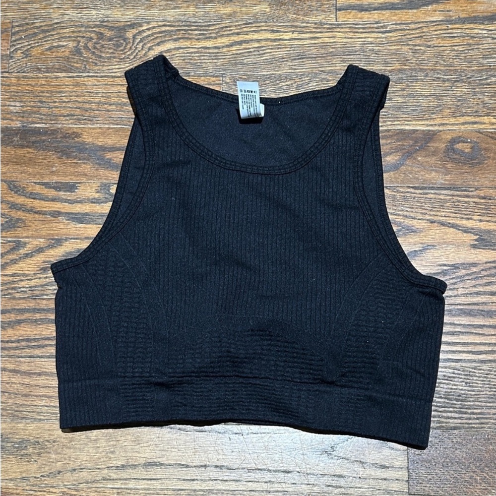 New Velocity Black Fitted Sleeveless Crop Tank Top / Bra